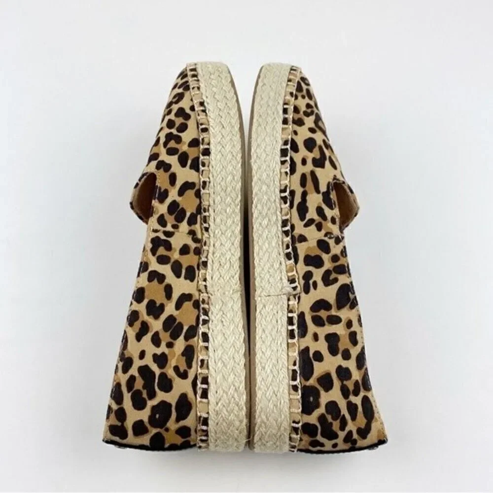 Dr. Scholl's Find Me Animal Print Slip-On Espadrilles Loafers Leopard Size 8